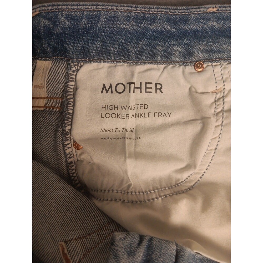 MOTHER Denim Shoot To Thrill High Waisted Looker Ankle Fray Jeans Womens Size 28 - Picture 5 of 16